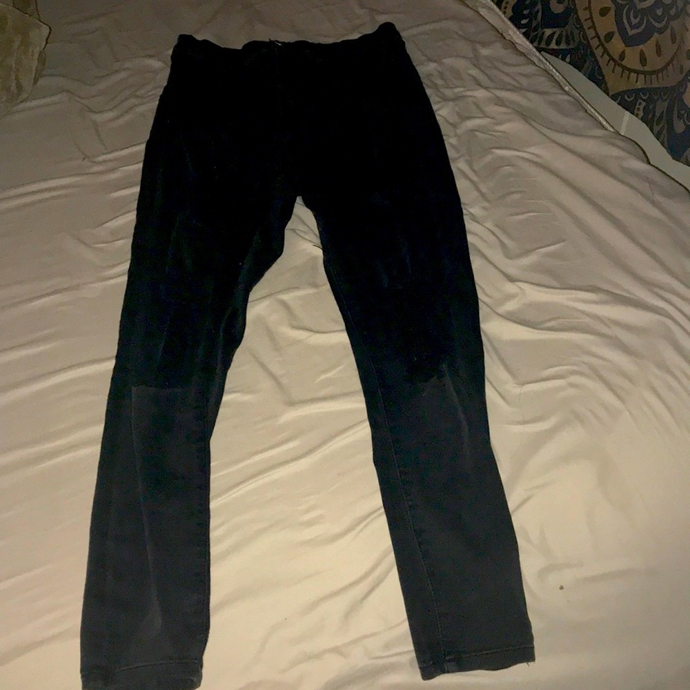 Black Ripped stretchy skinny jeans.